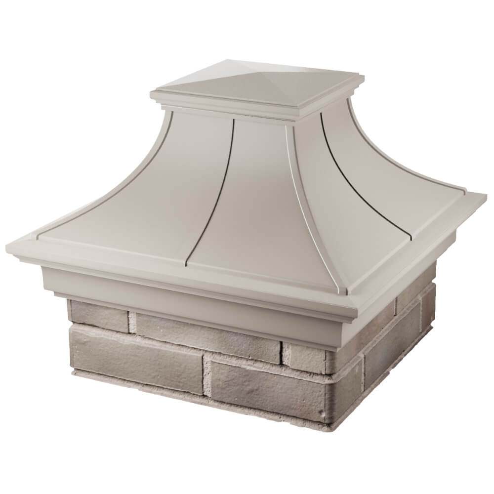 Колпак Zking Монблан Премиум Бежевый на столб 1.5х1.5 кирпича (385х385мм)